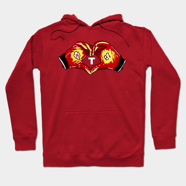 I love T - Travis KELCE heart celebration Hoodie by Mic jr